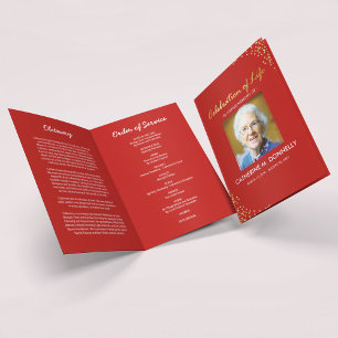 Funeral Program   Red Gold Order of Service Programme