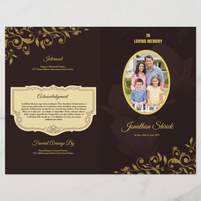Funeral Program Template Brochure (Front)