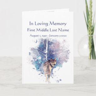 Funeral Program Wolf Looking Back from Forest Programme