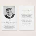 Funeral Remembrance Photo Memorial Prayer Card<br><div class="desc">Our Funeral Remembrance Photo Memorial Prayer Card is a heartfelt way to honour the memory of your loved one. This card features a personalised touch with the option to add a cherished photo, making it a truly unique and special tribute. During times of grief and loss, finding comfort in prayer...</div>