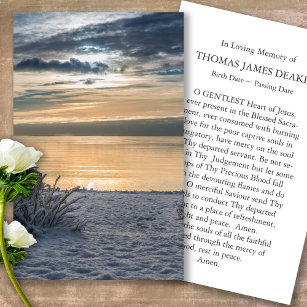 Funeral Seascape Memorial Prayer Sympathy Cards