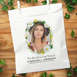 Funeral Seed Packet Custom Photo Floral Memorial Favour Bags