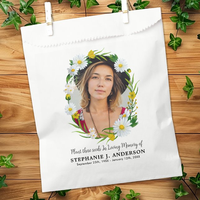 Funeral Seed Packet Custom Photo Floral Memorial Favour Bags (Creator Uploaded)