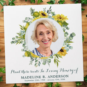 Funeral Seed Packet Sunflower Eucalyptus Photo Envelope