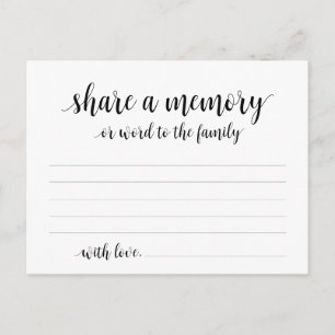 Funeral Service, Black Script, Share a memory Card