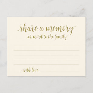 Funeral Service, classic gold, Share a memory Card