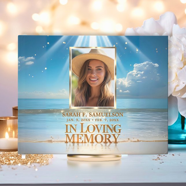 Funeral Service Memorial Photo Beach Ocean Sign In Guest Book (Funeral Service Memorial Photo Beach Ocean Sign In Guest Book)