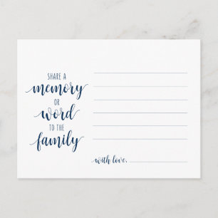 Funeral Service, Navy Blue, Share a memory Card