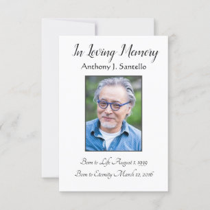 Funeral Service Prayer Card   Religious Memorial