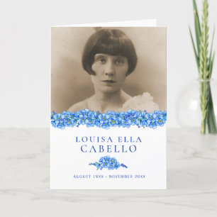 Funeral service program blue forget-me-nots photos programme