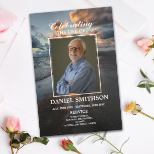 Funeral Service Program Celebration of Life Beach Flyer