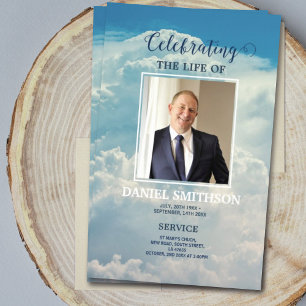 Funeral Service Program Celebration of Life Cloud  Flyer