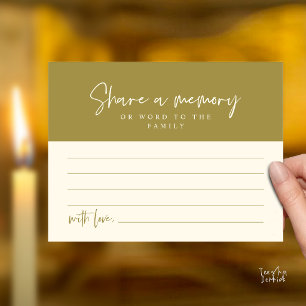 Funeral Service, Share a memory Memorial Card