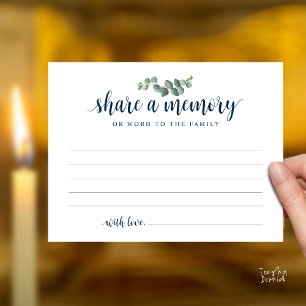Funeral Service, Share a memory, Sympathy Card
