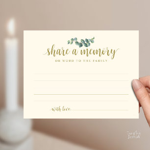 Funeral Service, Share a memory, Sympathy Card