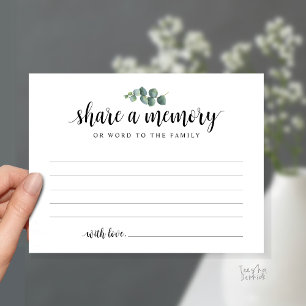 Funeral Service, Share a memory, Sympathy Card