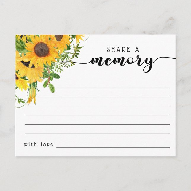 Funeral Share a Memory Condolences Card (Front)
