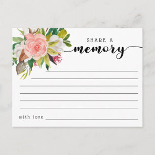 Funeral Share a Memory Condolences Card