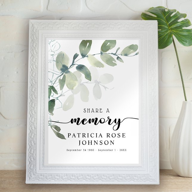 Funeral Share a Memory Eucalyptus Sign (Creator Uploaded)