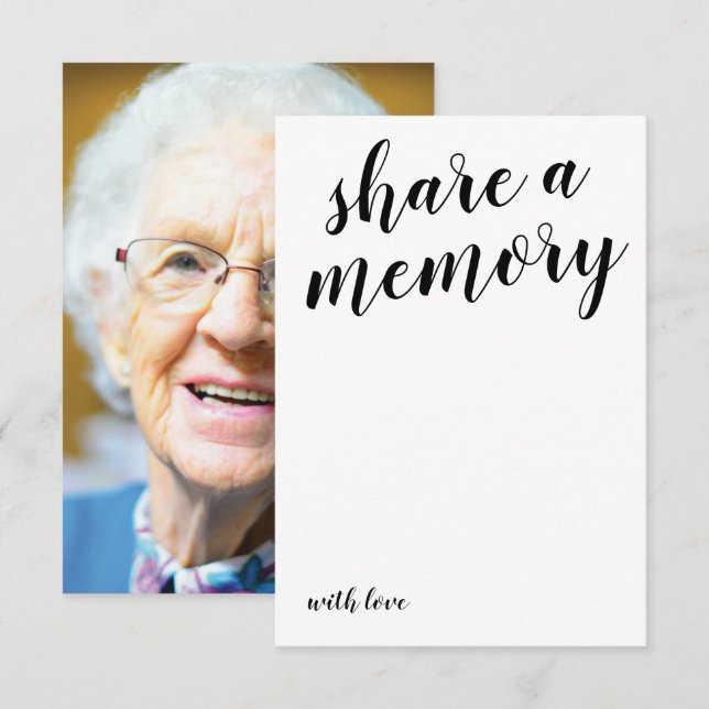 Funeral Share a Memory | Photo Memorial Invitation (Front/Back)
