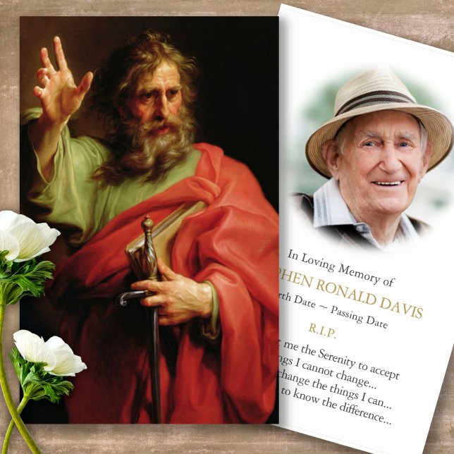 Funeral St Paul Memorial Prayer Sympathy Cards (catholic, religious, celebration of life, in loving memory of, prayer cards for bereavement)