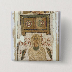 Funeral stele of a banker and his daughter 15 cm square badge
