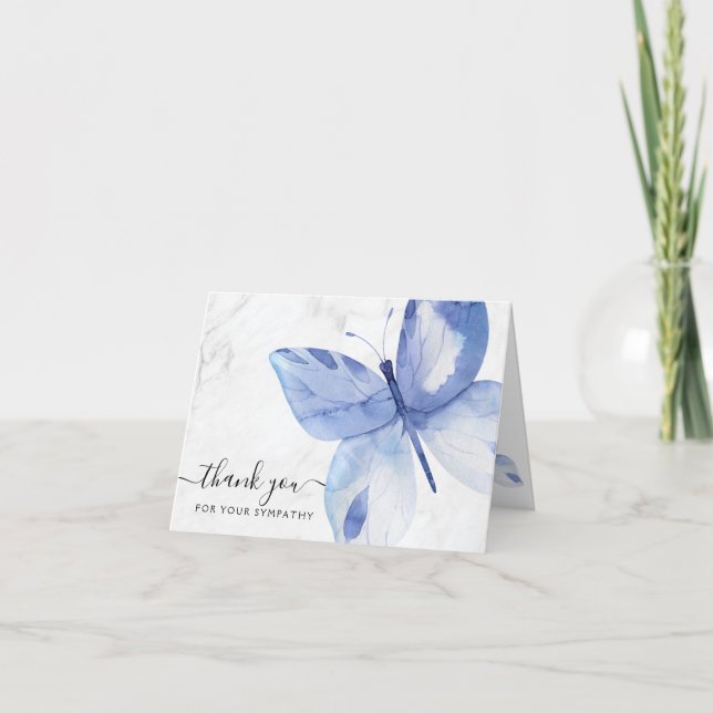 Funeral Sympathy Marble Thank You Note Card (Front)