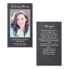 Funeral Sympathy Memorial Prayer Card Photo Slate