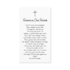 Funeral Sympathy Memorial Prayer Remembrance Cards