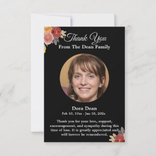 Funeral Sympathy Memorial Remembrance Thank You Card