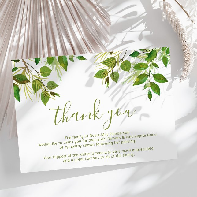 Funeral Sympathy Memorial Thank You Card (Creator Uploaded)
