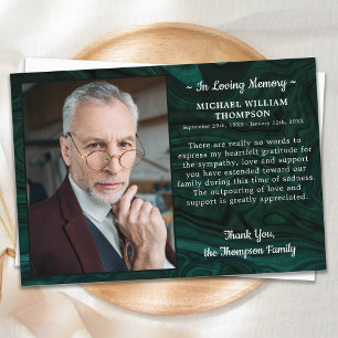 Funeral Sympathy Personalised Photo Memorial Thank You Card