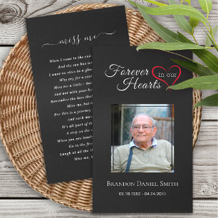 Funeral Sympathy Photo Memorial Prayer Card