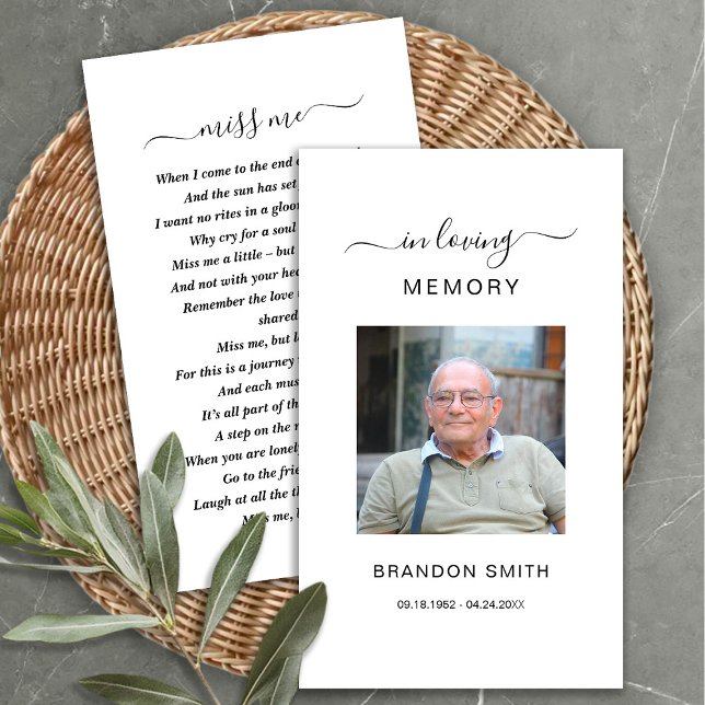 Funeral Sympathy Photo Memorial Prayer Card (Creator Uploaded)