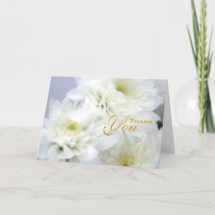 Funeral Sympathy White Floral Thank You Card