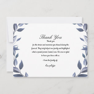Funeral Thank You Card