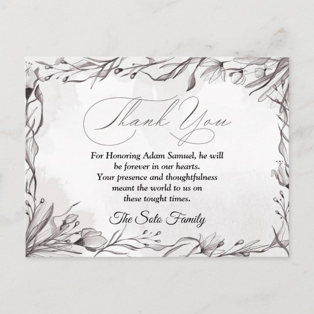 Funeral Thank You Card (Front)