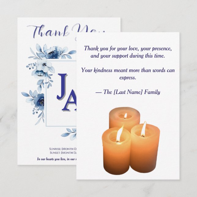 Funeral Thank You Card  (Front/Back)