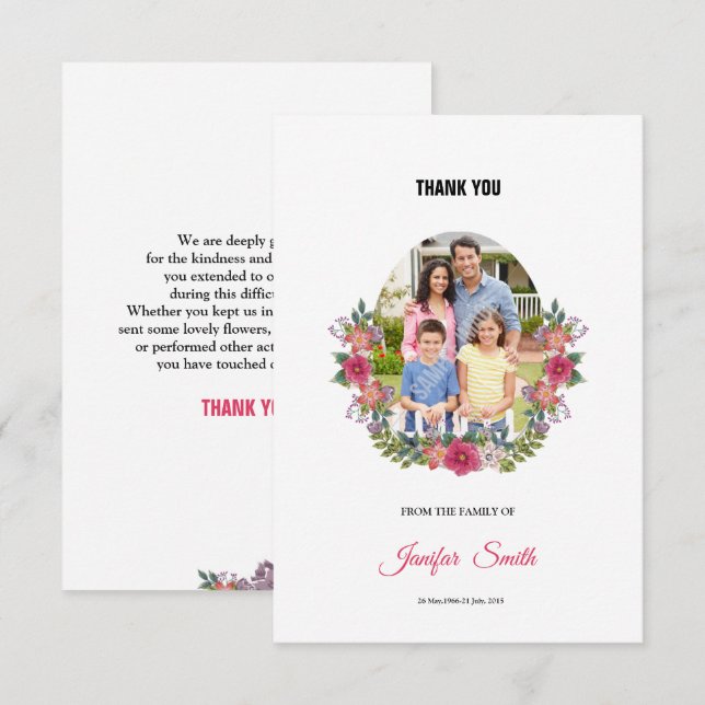 Funeral Thank You Card (Front/Back)