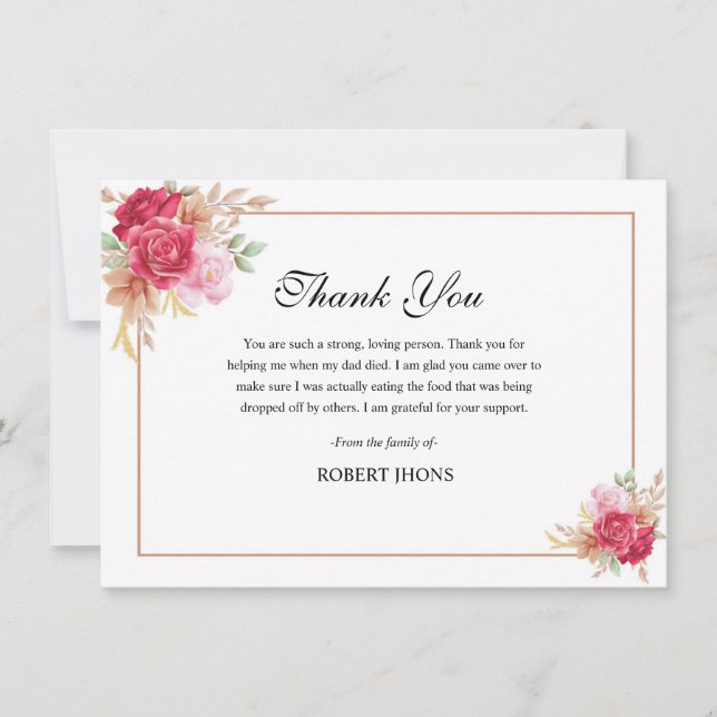 Funeral Thank You Card Template (Front)