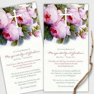 Funeral Thank You Cards   Botanical Roses & Cross