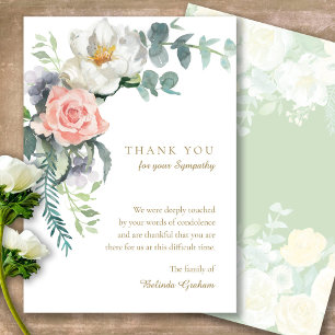Funeral Thank You Cards Elegant Floral