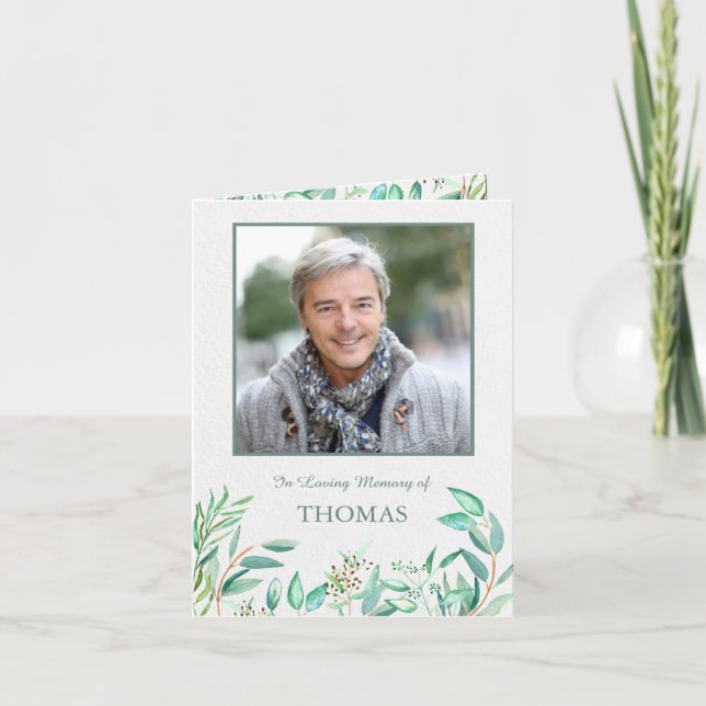 Funeral Thank You Cards | Eucalyptus Watercolor (Front)