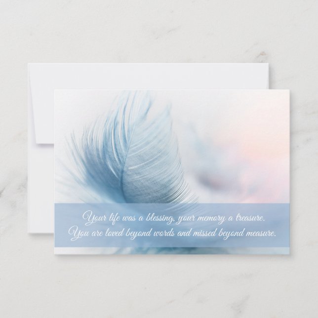 Funeral Thank You Cards | Feather (Front)