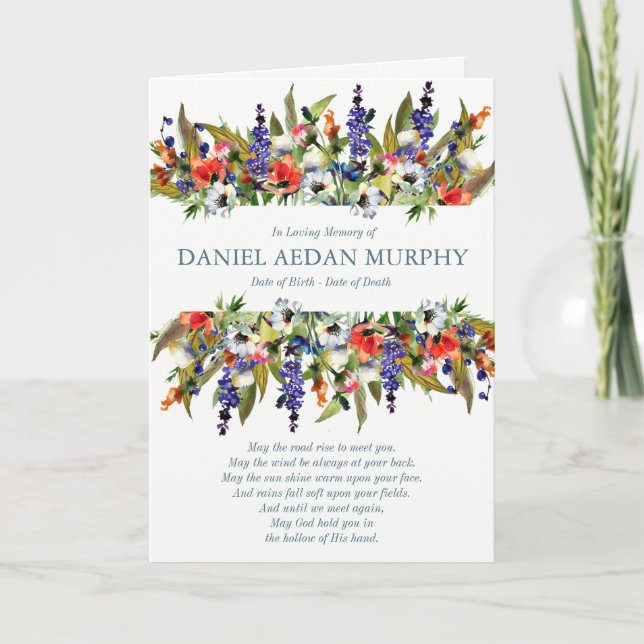 Funeral Thank You Cards | Forest Wild Flowers (Front)