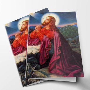 Funeral Thank You Cards   Jesus Praying 5