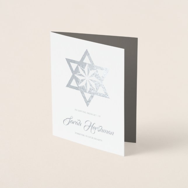 Funeral Thank You Cards Jewish | Silver Foil (Front)