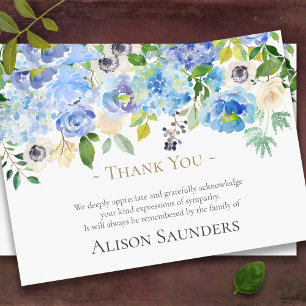 Funeral Thank You Cards   Serene Watercolor Floral