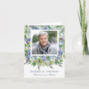 Funeral Thank You Cards Shades of Purple Flowers