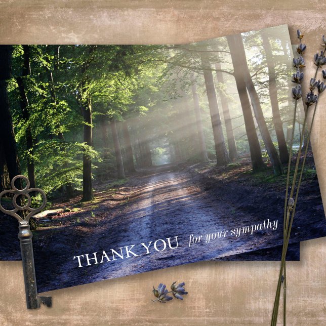 Funeral Thank You Cards | Suns Rays (Sympathy Photo Celebration of Life, In Loving Memory, Forever in our Hearts Funeral thank you cards)